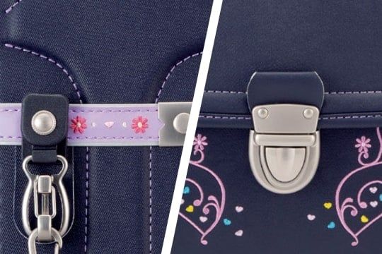 Cặp Randoseru Mimi Cube Tate Denim X Violets - Purple Stitching