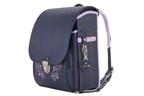 Cặp Randoseru Mimi Cube Tate Denim X Violets - Purple Stitching