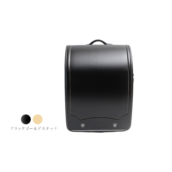 Cặp Randoseru Pelican Pokke Đen Chỉ Vàng