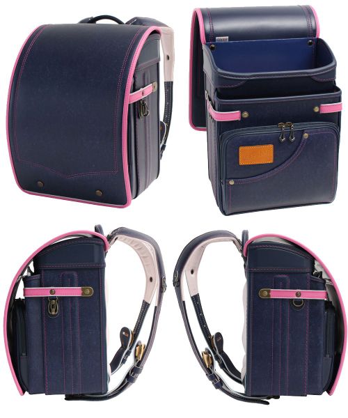 Cặp Randoseru Denimo Navy X Peach Blossom