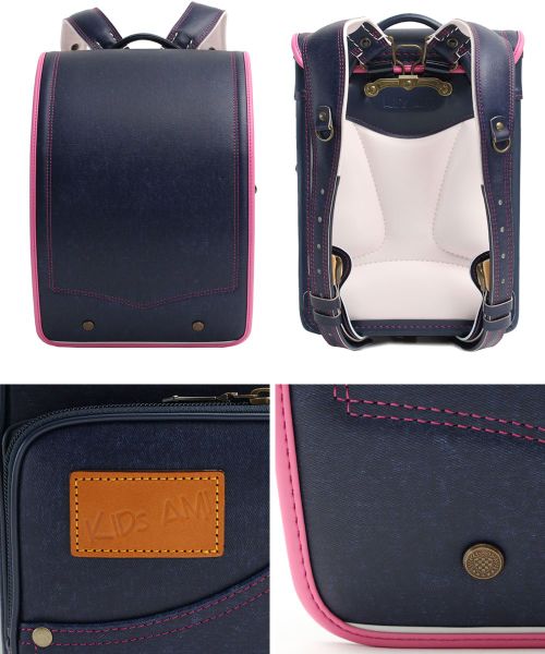 Cặp Randoseru Denimo Navy X Peach Blossom