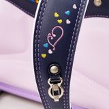 Cặp Randoseru Mimi Cube Yoko Denim X Violets - Purple Stitching