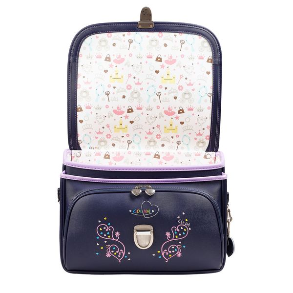 Cặp Randoseru Mimi Cube Yoko Denim X Violets - Purple Stitching