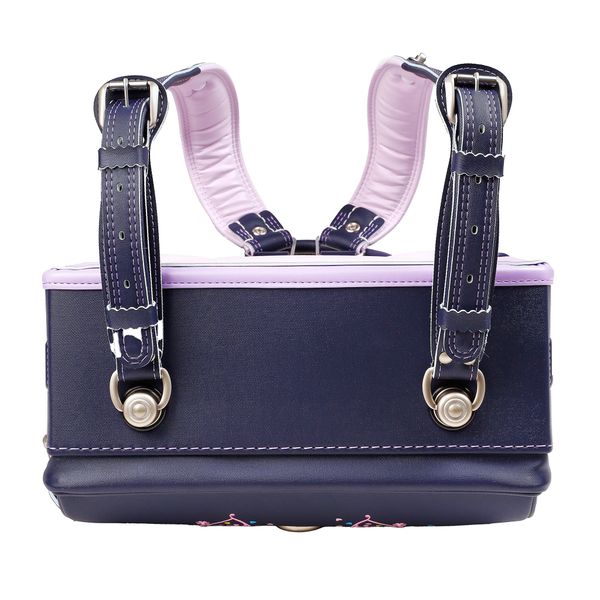 Cặp Randoseru Mimi Cube Yoko Denim X Violets - Purple Stitching