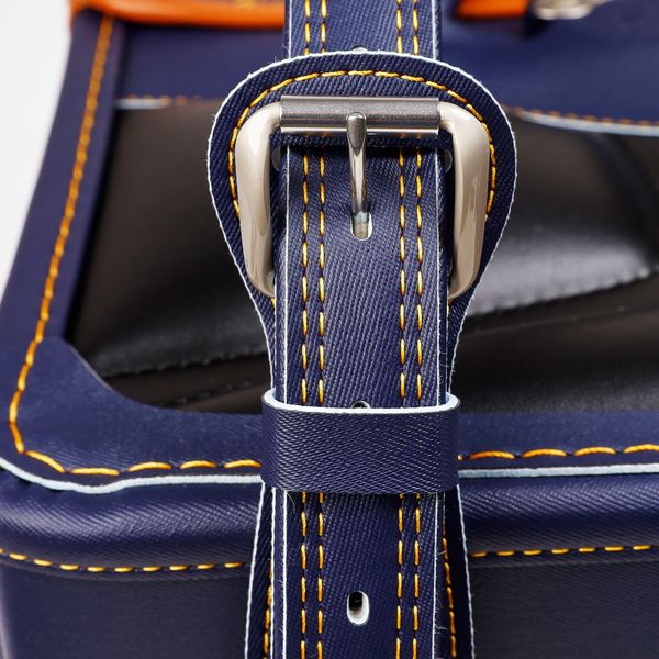 Cặp Randoseru Mimi Cube Yoko Denim X Camel - Yellow Stitching