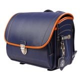 Cặp Randoseru Mimi Cube Yoko Denim X Camel - Yellow Stitching