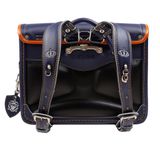 Cặp Randoseru Mimi Cube Yoko Denim X Camel - Yellow Stitching