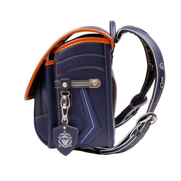 Cặp Randoseru Mimi Cube Yoko Denim X Camel - Yellow Stitching