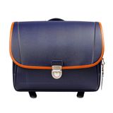 Cặp Randoseru Mimi Cube Yoko Denim X Camel - Yellow Stitching