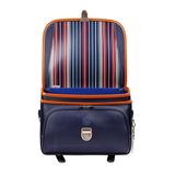 Cặp Randoseru Mimi Cube Yoko Denim X Camel - Yellow Stitching