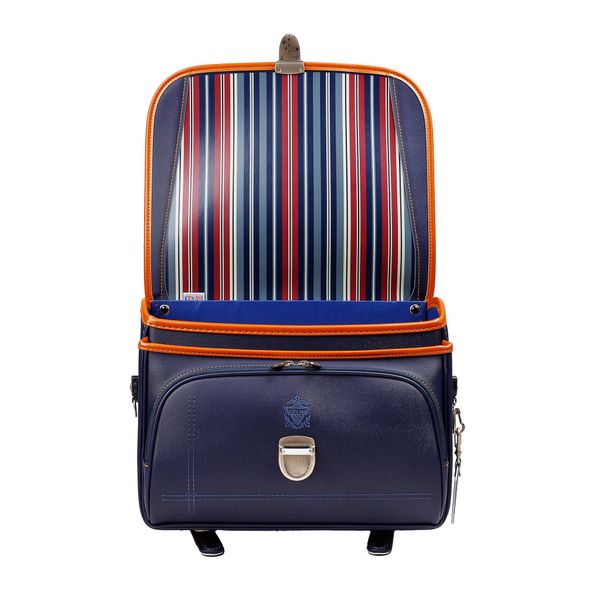 Cặp Randoseru Mimi Cube Yoko Denim X Camel - Yellow Stitching