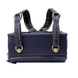 Cặp Randoseru Mimi Cube Yoko Denim X Camel - Yellow Stitching