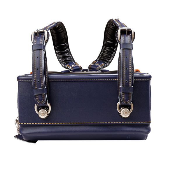 Cặp Randoseru Mimi Cube Yoko Denim X Camel - Yellow Stitching