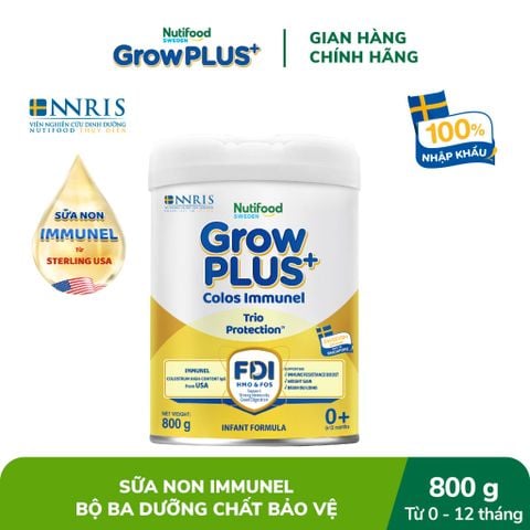  Sữa Bột Nutifood Sweden GrowPLUS+ Sữa Non Immunel từ 0 - 12 tháng lon 800g 
