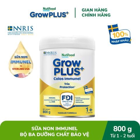 Sữa bột Nutifood GrowPLUS+ Sữa Non Immunel trên 1 tuổi Lon 800g 