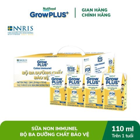  Sữa Bột Pha sẵn Nutifood GrowPLUS+ Sữa Non Immunel trên 1 tuổi 110ml 