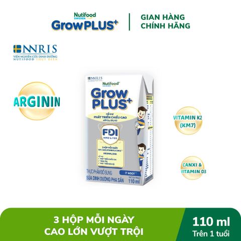  Thùng 24 hộp Sữa Bột Pha sẵn Nutifood GrowPLUS+ Cao Lớn Vượt Trội trên 1 tuổi 110ml - LIVE GP+ 2204 