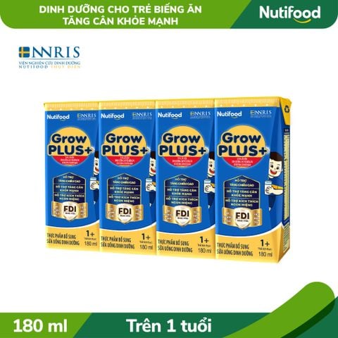 Sữa bột pha sẵn GrowPLUS+ Biếng ăn (XANH) cho trẻ tăng cân khoẻ mạnh 1+ hộp 180ml 