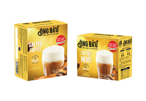  Cà Phê Muối Hòa Tan Ông Bầu - Hộp 220g (10 gói lẻ) 