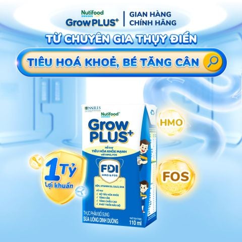  Sữa bột pha sẵn Nutifood GrowPLUS+ Tiêu Hóa trên 1 tuổi 110ml 