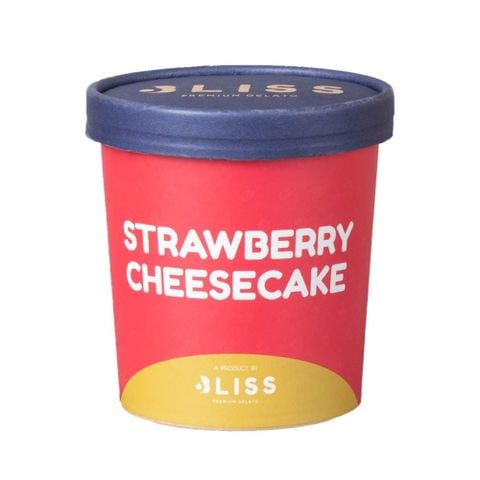  KEM BÁNH PHÔ MAI DÂU 473ML BLISS PREMIUM GELATO 