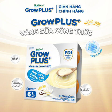 Nutifood GrowPLUS+ Váng sữa công thức Cao lớn vượt trội Vani - Hộp 55g 