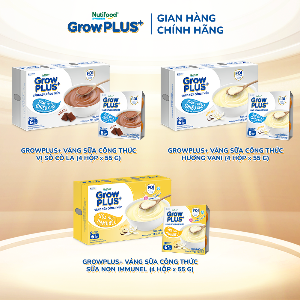  GrowPLUS+ Váng sữa công thức Cao lớn vượt trội Vani - Hộp 55g 