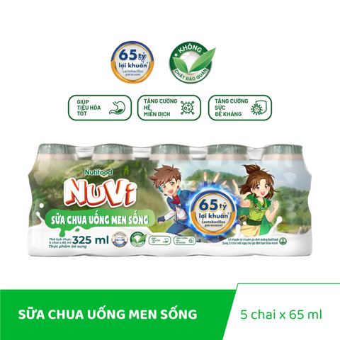  Sữa chua uống men sống NuVi chai 65ml 