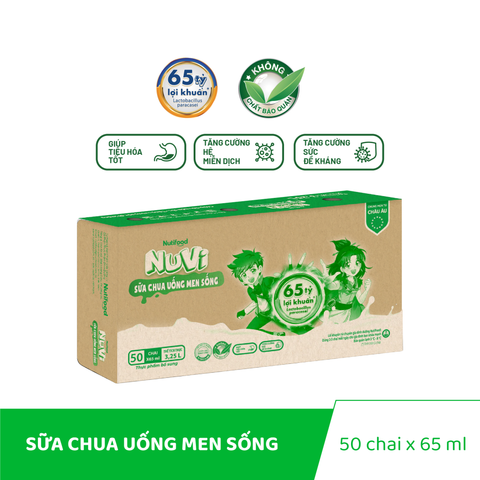  Sữa Chua Uống Men Sống Nuvi Chai 65ml 