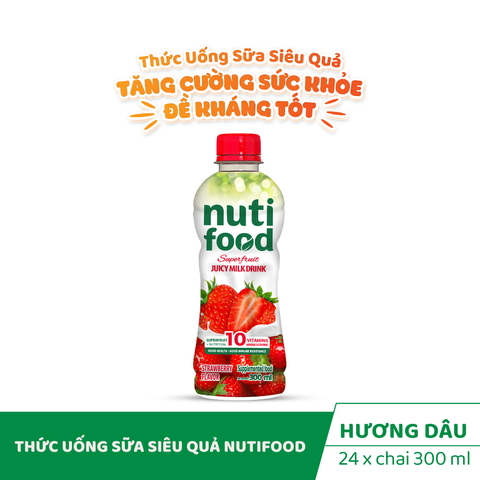  Thức uống Sữa Trái Cây Siêu Quả Nutifood – Hương Dâu chai 300ml 