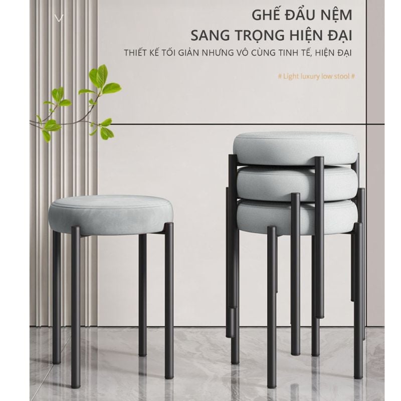 Ghế đôn tròn chân sắt GM78