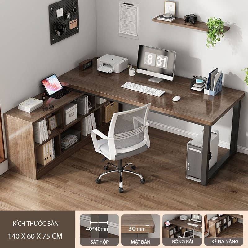 Bàn Làm Việc Tích Hợp Kệ Sách GM131