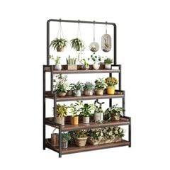 Kệ Cây Đa Tầng Gỗ 15 Ly Óc Chó Màu Đen GM124