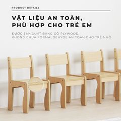 Ghế trẻ em gỗ dáng vuông - PG14