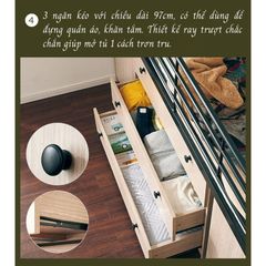 Giường tầng trẻ em kèm bàn học di động - GP365