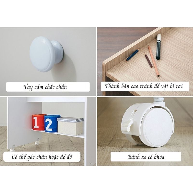 Giường tầng trẻ em kèm bàn học di động - GP365