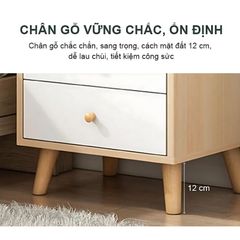 Kệ đầu giường 2 ngăn kéo kèm kệ nhỏ chia ngăn - GP172