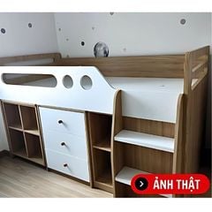 Giường tầng trẻ em thấp kèm tủ di động - GP366