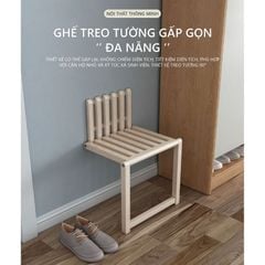 Ghế Gỗ Cao Su Xếp Gọn Treo Tường - GN69