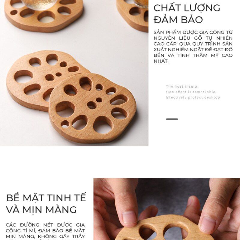 Đế lót ly củ sen, dế sử dụng, thiết kế bắt mắt - PG04
