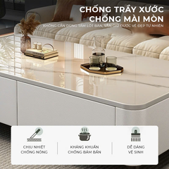 Bàn trà sofa mặt đá có ngăn tủ - GP379