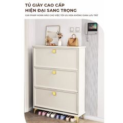 Tủ giày TC 3 cánh lật trắng GP332