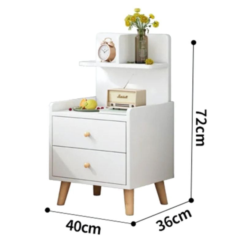 Kệ đầu giường 2 ngăn kéo kèm kệ nhỏ chia ngăn - GP172