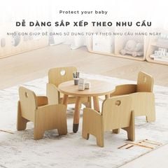 Ghế gỗ dáng tròn cho trẻ - PG15