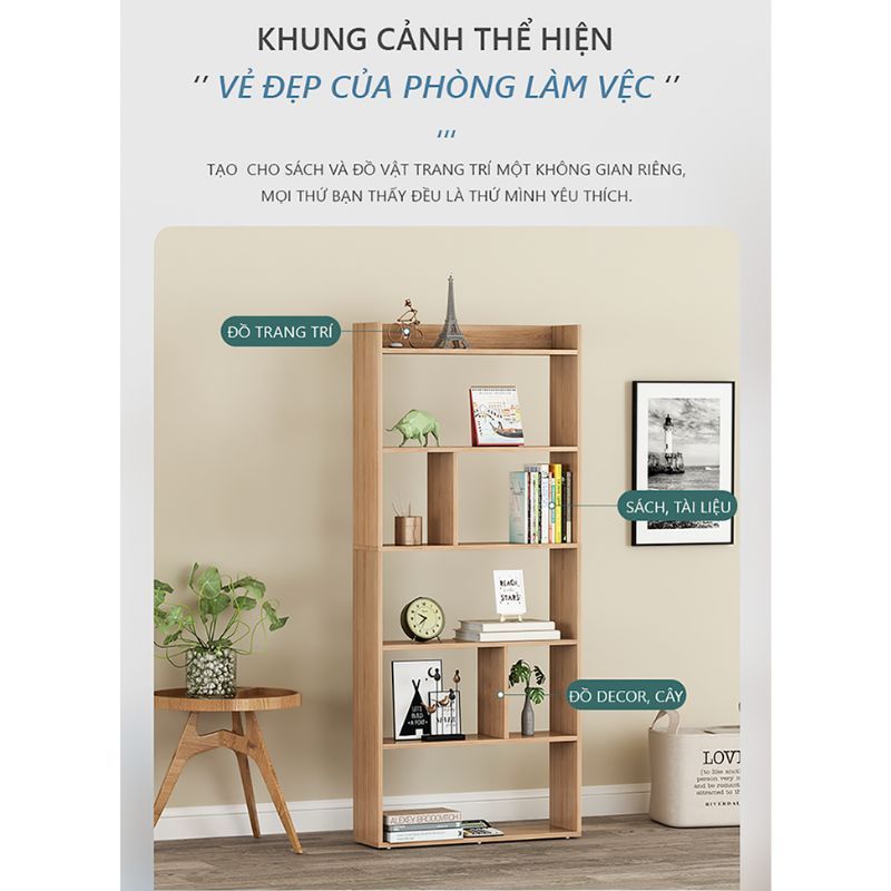 Kệ sách trang trí 6 tầng chia ngăn - GP215