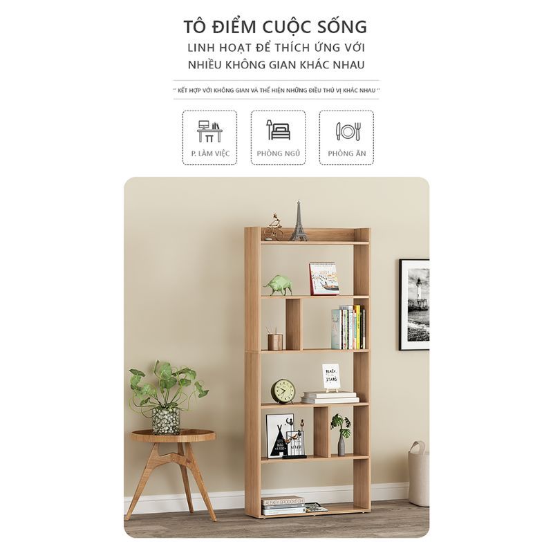 Kệ sách trang trí 6 tầng chia ngăn - GP215