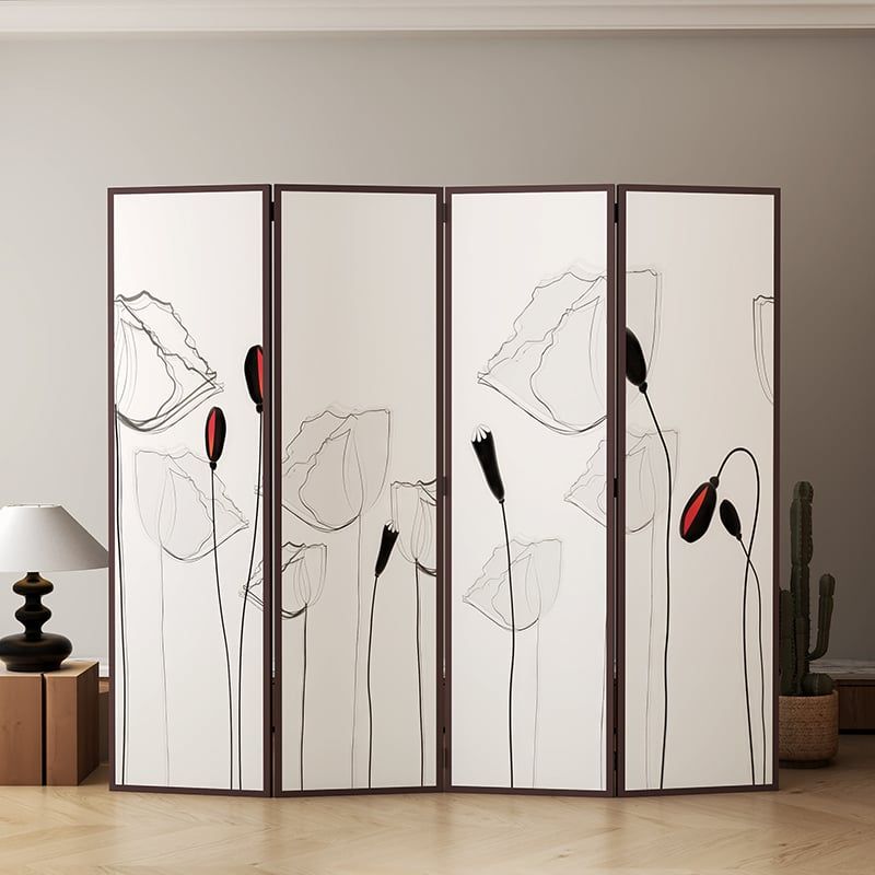 Bộ Bình phong 4 tấm in vải canvas GP392