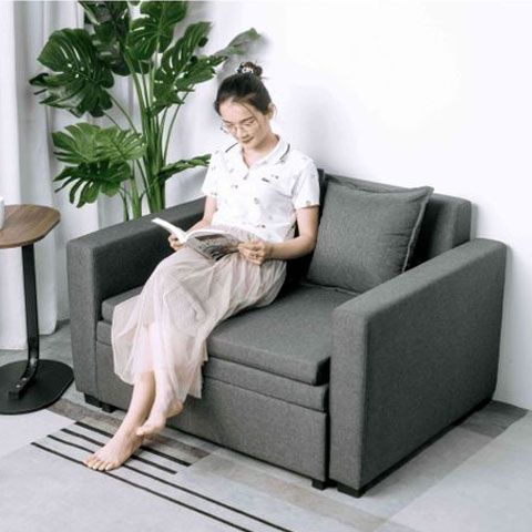 Ghế sofa giường tiện nghi, đệm màu xám êm ái - GC42