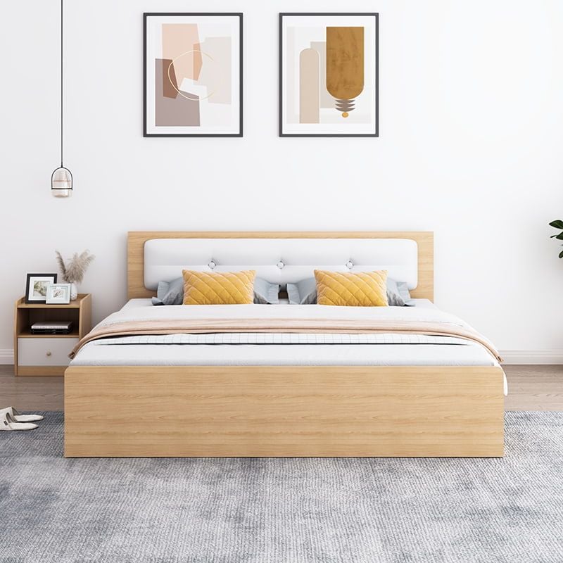 Giường đơn có ngăn kéo vân gỗ trắng 1m6x2m GP239