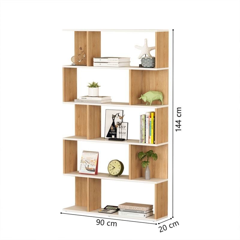 Kệ sách đứng 5 tầng chia ngăn đối xứng - GP234